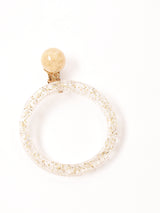 ラメ サークルイヤリング ゴールド