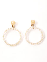 ラメ サークルイヤリング ゴールド