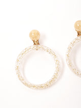 ラメ サークルイヤリング ゴールド