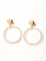 ラメ サークルイヤリング ゴールド