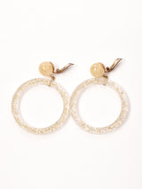 ラメ サークルイヤリング ゴールド