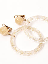 ラメ サークルイヤリング ゴールド