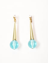 クリアボール ダングルイヤリング ブルー