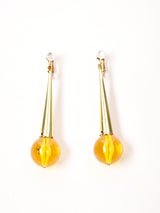 クリアボール ダングルイヤリング イエロー