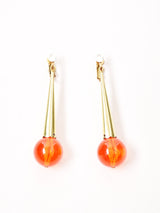 クリアボール ダングルイヤリング オレンジ