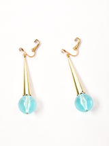 クリアボール ダングルイヤリング ブルー