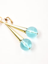 クリアボール ダングルイヤリング ブルー