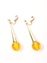 クリアボール ダングルイヤリング イエロー