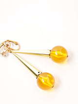 クリアボール ダングルイヤリング イエロー