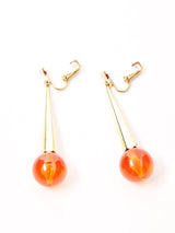 クリアボール ダングルイヤリング オレンジ