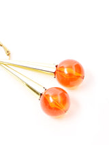 クリアボール ダングルイヤリング オレンジ