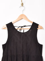 【4色展開】Emerald Motel バックリボン 織柄 ティアード スリーブレスワンピース