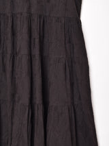 【4色展開】Emerald Motel バックリボン 織柄 ティアード スリーブレスワンピース