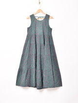 【4色展開】Emerald Motel バックリボン 織柄 ティアード スリーブレスワンピース