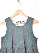 【4色展開】Emerald Motel バックリボン 織柄 ティアード スリーブレスワンピース