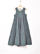 【4色展開】Emerald Motel バックリボン 織柄 ティアード スリーブレスワンピース