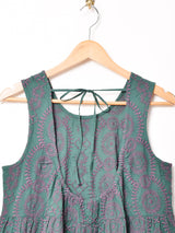 【4色展開】Emerald Motel バックリボン 織柄 ティアード スリーブレスワンピース