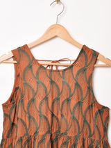 【4色展開】Emerald Motel バックリボン 織柄 ティアード スリーブレスワンピース