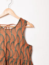 【4色展開】Emerald Motel バックリボン 織柄 ティアード スリーブレスワンピース