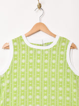 【3色展開】Emerald Motel 刺繍 スリーブレスワンピース