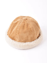 【3色展開】太畝コーデュロイ ボア ロールキャップ