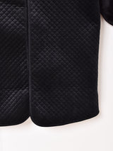 【3色展開】Meridian ベロア キルティングコート 切り替えフェイクファー