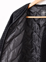 【3色展開】Meridian ベロア キルティングコート 切り替えフェイクファー