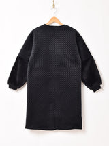 【3色展開】Meridian ベロア キルティングコート 切り替えフェイクファー