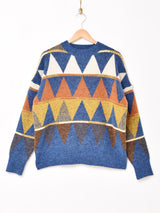 【2色展開】Elcamino トライアングル柄 セーター