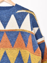 【2色展開】Elcamino トライアングル柄 セーター