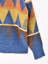 【2色展開】Elcamino トライアングル柄 セーター