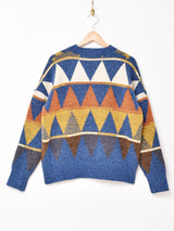 【2色展開】Elcamino トライアングル柄 セーター