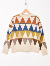 【2色展開】Elcamino トライアングル柄 セーター