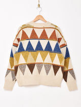 【2色展開】Elcamino トライアングル柄 セーター