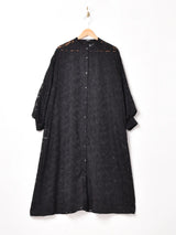 【4色展開】Meridian 総柄 長袖 シアーワンピース