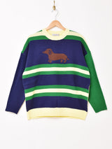 【2色展開】Emerald Motel ダックスフント ボーダーセーター