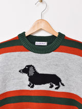 【2色展開】Emerald Motel ダックスフント ボーダーセーター