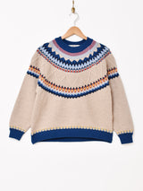 【2色展開】Elcamino ジグザグ ノルディックセーター