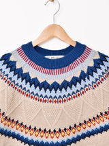 【2色展開】Elcamino ジグザグ ノルディックセーター