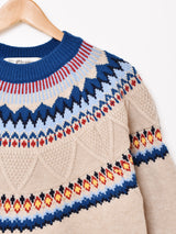 【2色展開】Elcamino ジグザグ ノルディックセーター