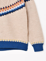 【2色展開】Elcamino ジグザグ ノルディックセーター