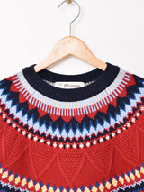 【2色展開】Elcamino ジグザグ ノルディックセーター