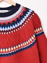 【2色展開】Elcamino ジグザグ ノルディックセーター