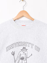 【2色展開】 プリントスウェットシャツ Devil「UNIVERSITY OF HILL」