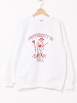 【2色展開】 プリントスウェットシャツ Devil「UNIVERSITY OF HILL」