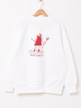 【2色展開】 プリントスウェットシャツ Devil「UNIVERSITY OF HILL」