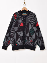 総柄 カーディガン