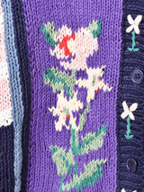 パッチワーク風 刺繍 カーディガン