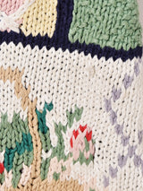 パッチワーク風 刺繍 カーディガン