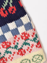 パッチワーク風 刺繍 カーディガン